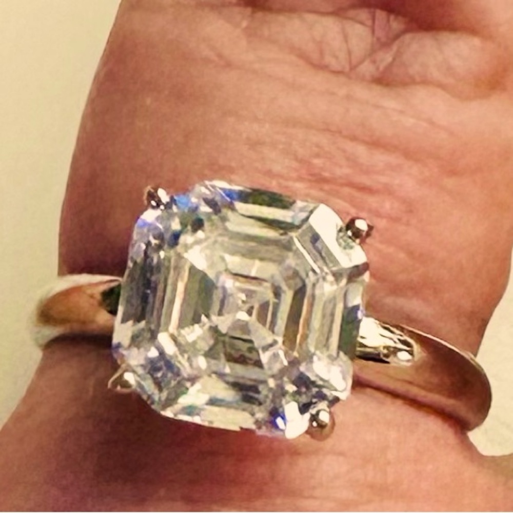 4.81 carat Assher cut Bella Luce CZ